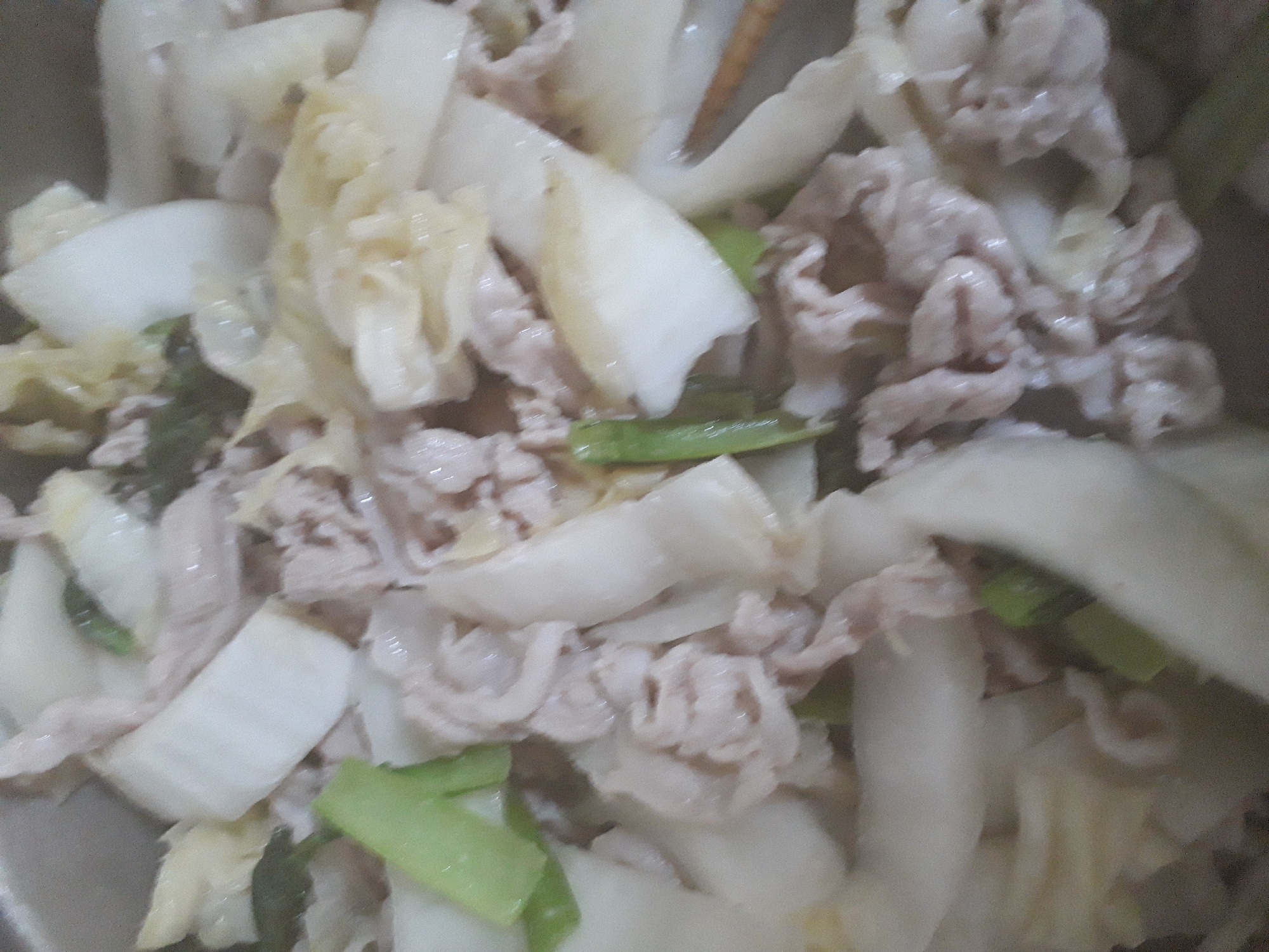 豚肉と白菜と小松菜の炒めもの