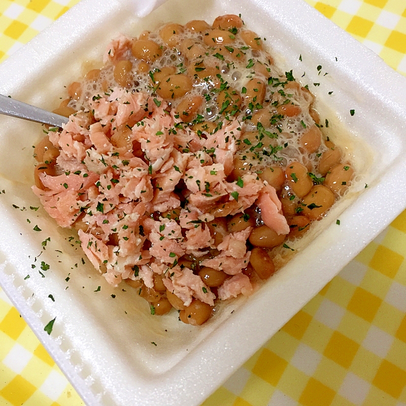 鮭と青海苔の納豆☆