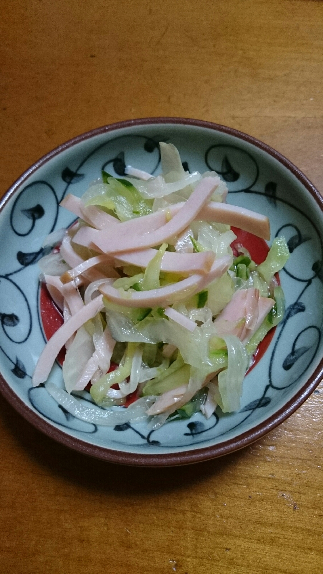 玉ねぎとハムの酢の物