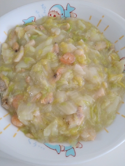 冷凍のシーフードミックスで！白菜の海鮮中華煮♪