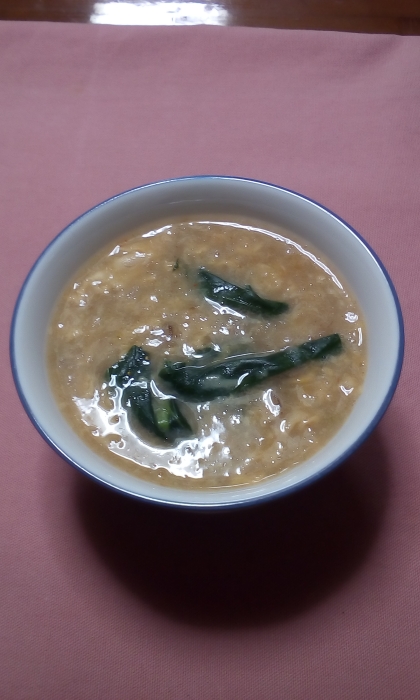 ほうれん草とベーコンの韓国風スープ