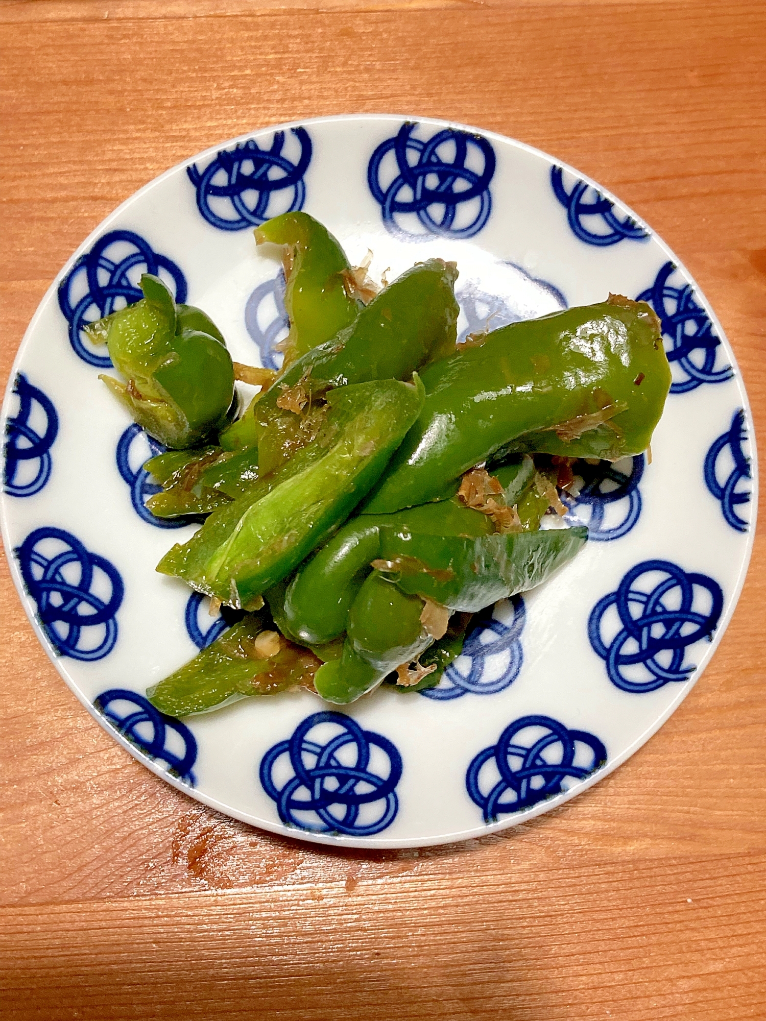 電子レンジでピーマンのかか煮