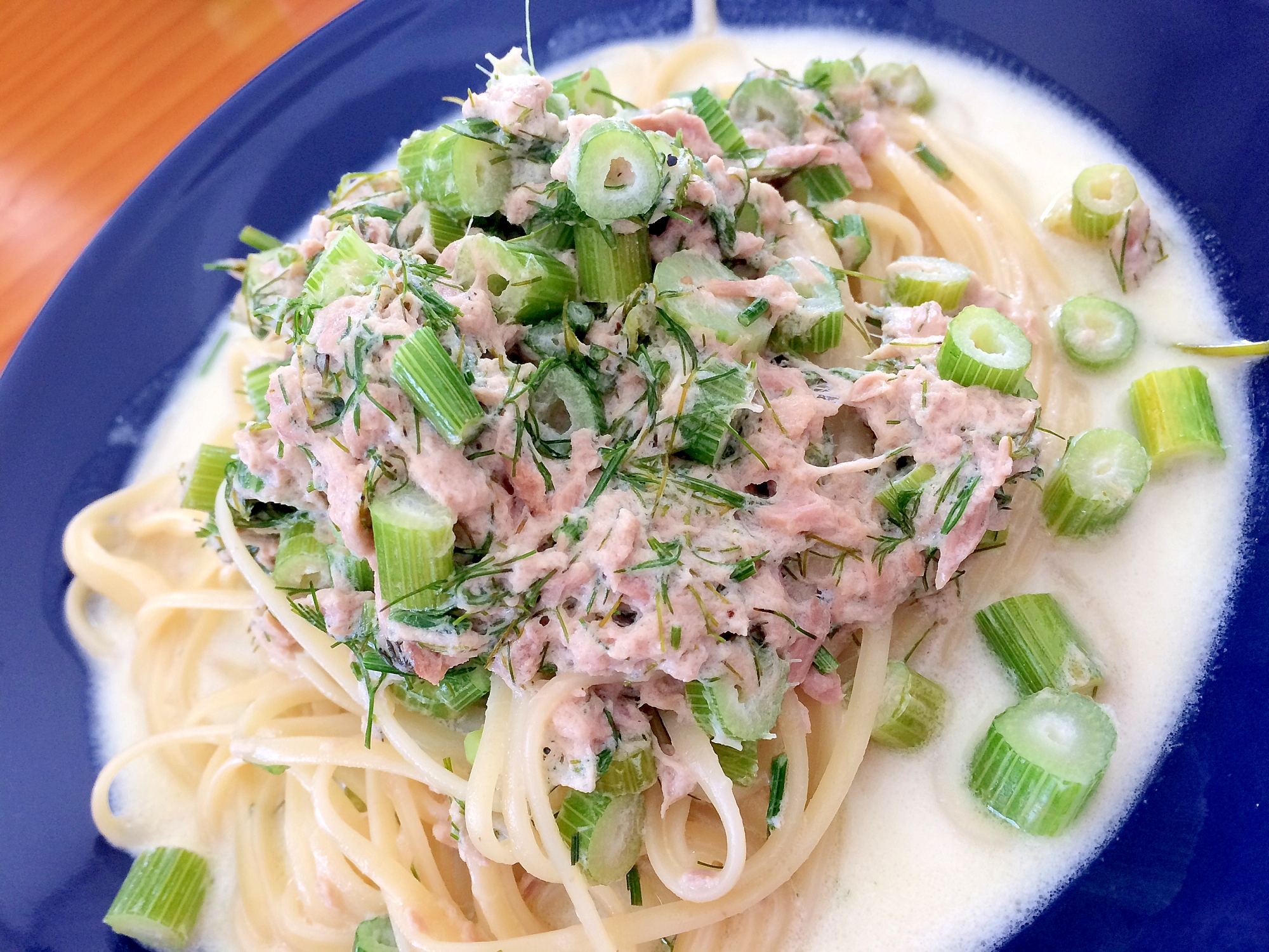 セロリとツナの豆乳パスタ