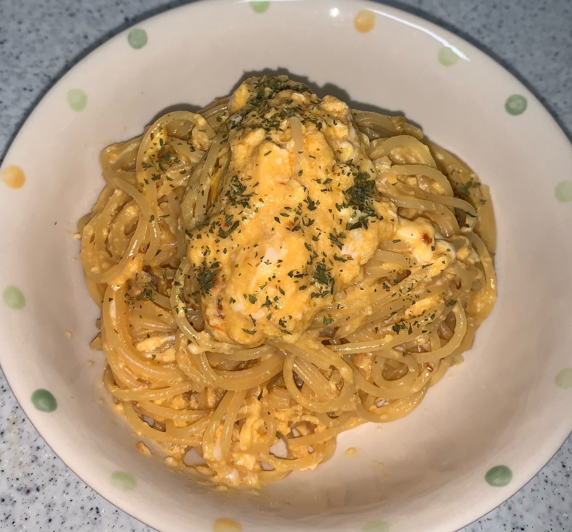 ワンパン ペペたまパスタ