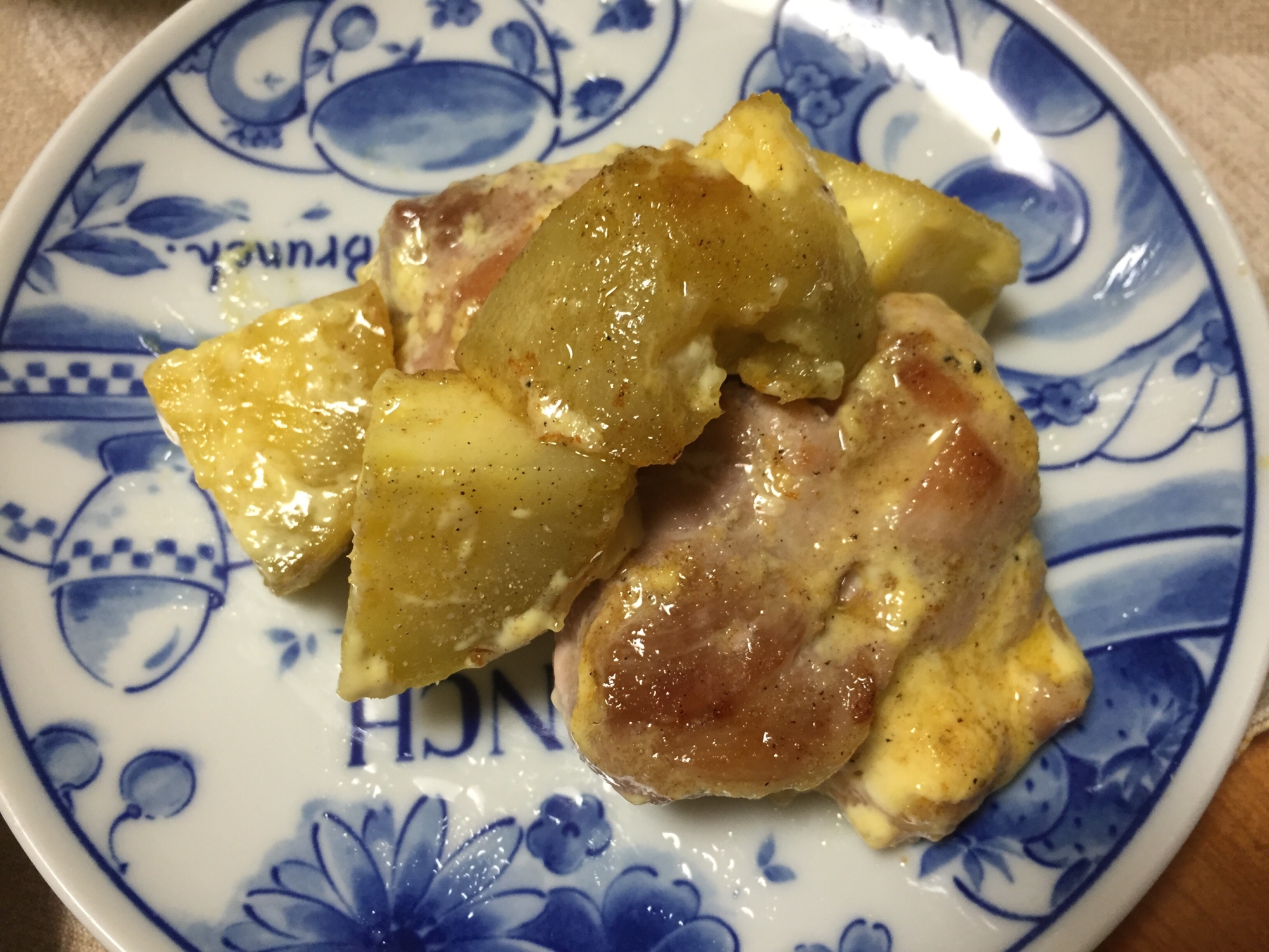 鶏肉とさつまいものカレーマヨ焼き