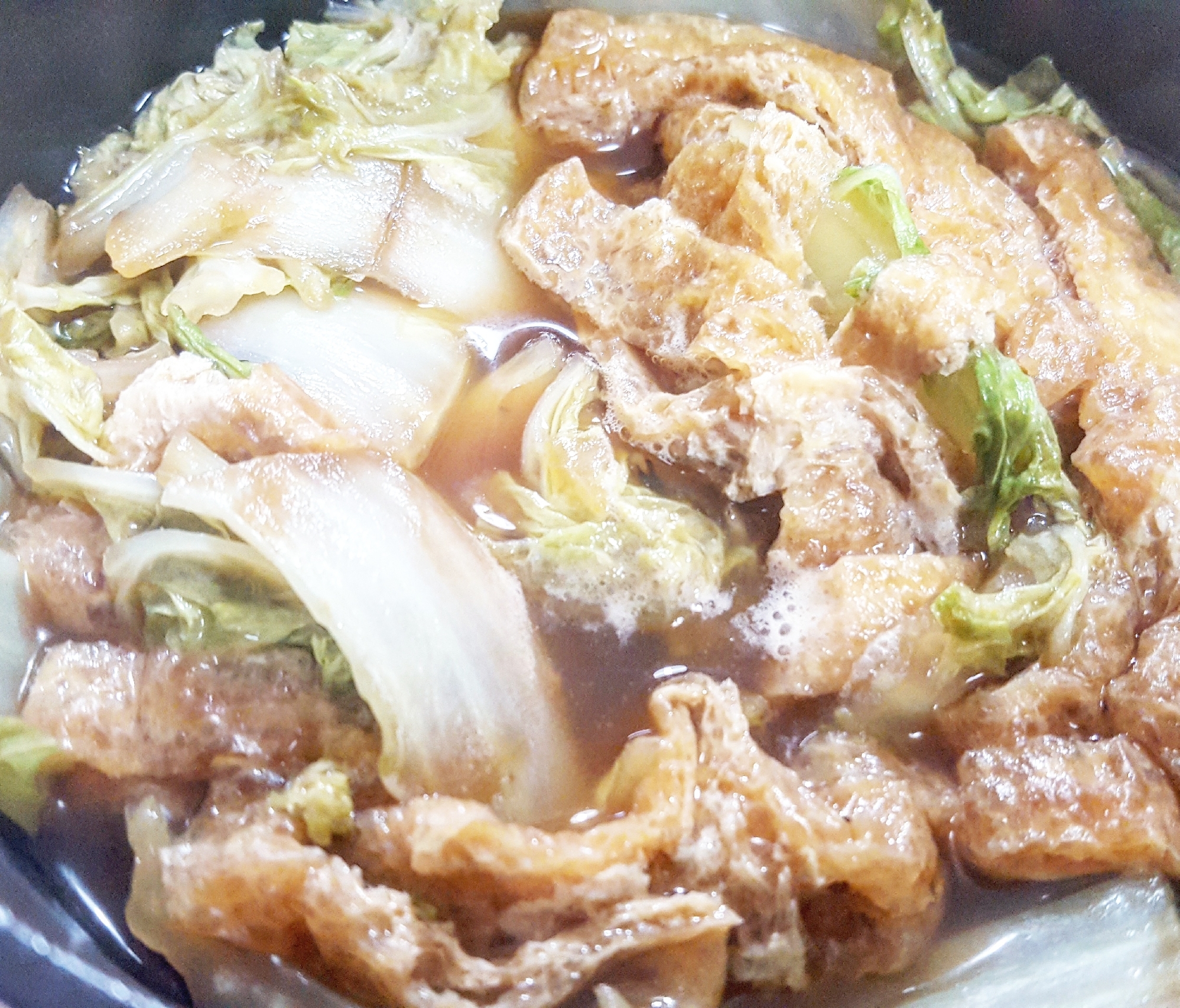 冬の京都のおばんざい☆白菜とお揚げの炊いたん