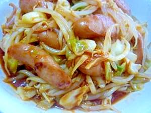 もやし キャベツ ウインナーのケチャップソース炒め レシピ 作り方 By Megmako 楽天レシピ