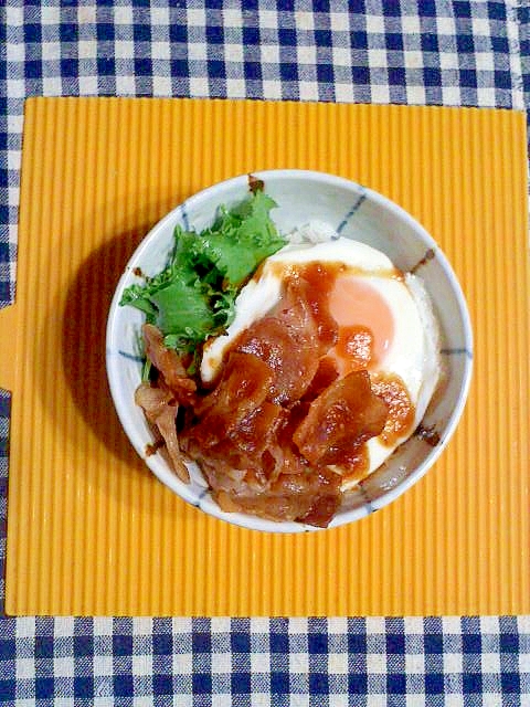 豚バラの焼き肉丼♪