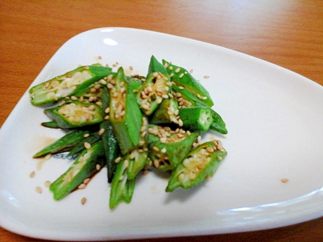 激ウマ！簡単！オクラのごま醤油和え