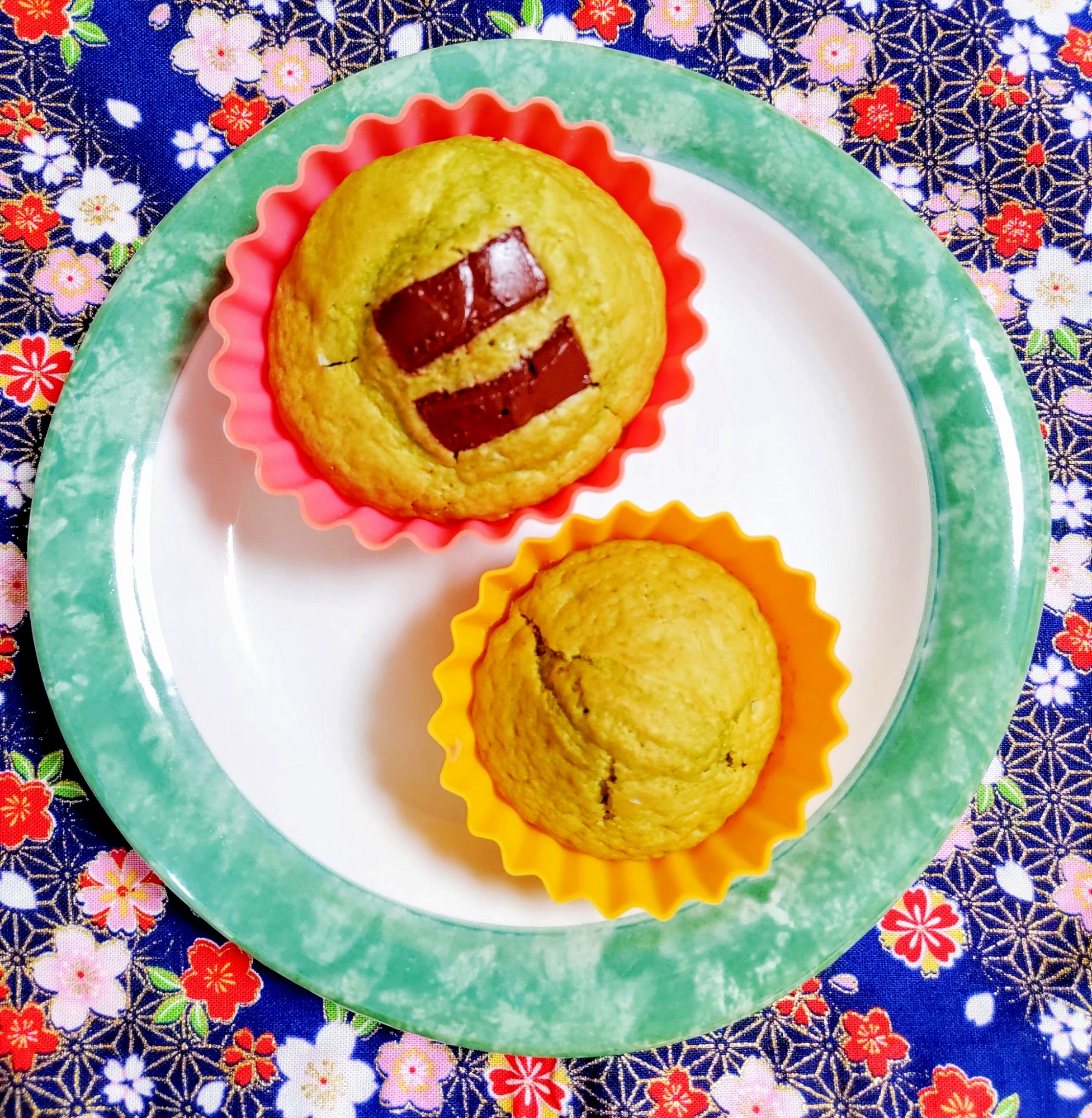 トースターDe簡単♪抹茶のふわカリッ☆カップケーキ