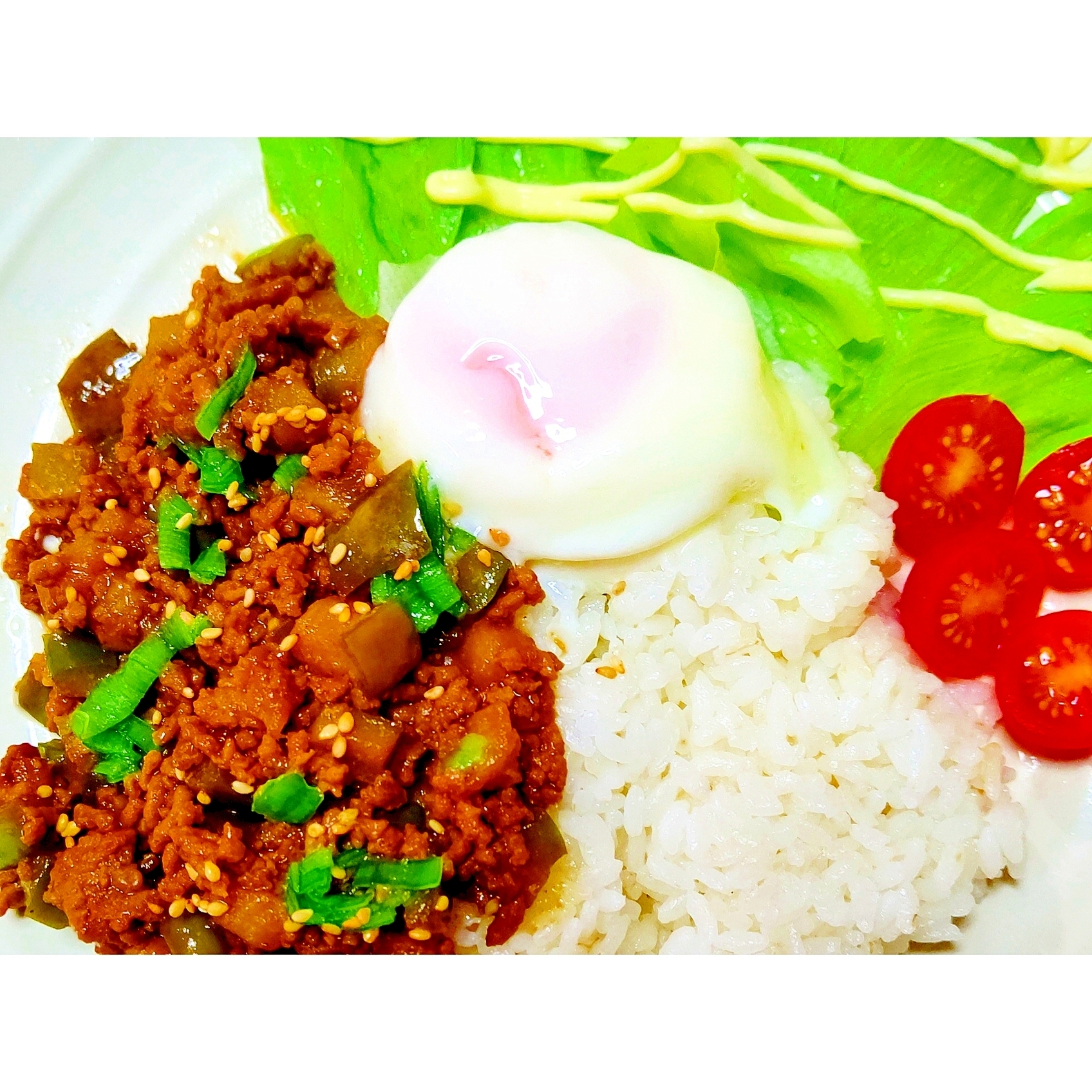 【出来合い調味料で手抜き】ナスと肉味噌の丼