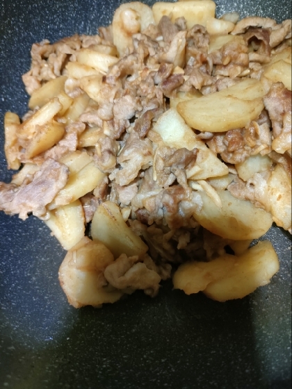 豚こま切れ肉とポテトの和風しょうゆ焼き★