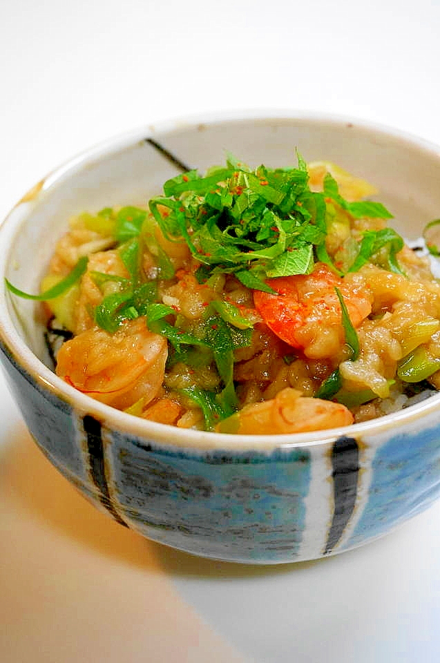 揚げ油を使わなくても立派な天丼！揚げ玉海老天丼