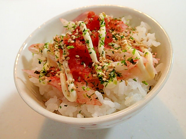 シーサラダと辛子明太子のご飯