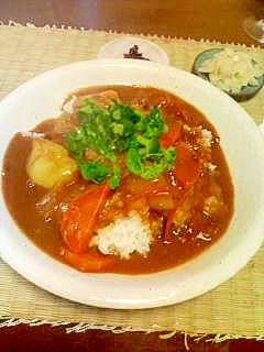 トマトと大根の葉カレー