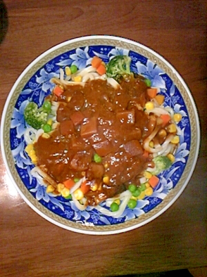 チョイ足し☆カラフルレトルトカレーうどん