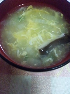 白菜とエリンギの中華スープ