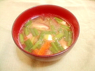 椎茸と角天ぷらのお味噌汁