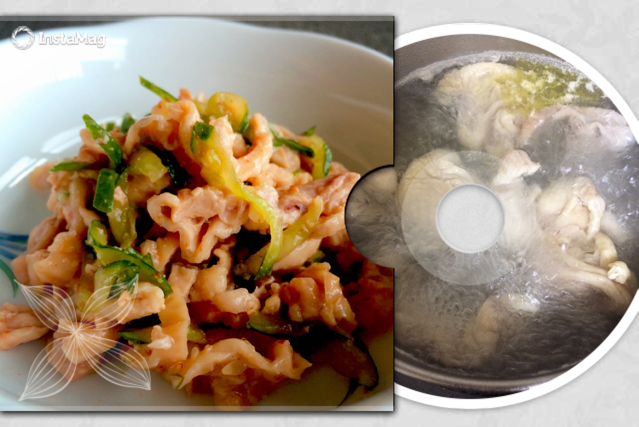 リーズナブルな1品*鶏皮ときゅうりのポン酢和え*