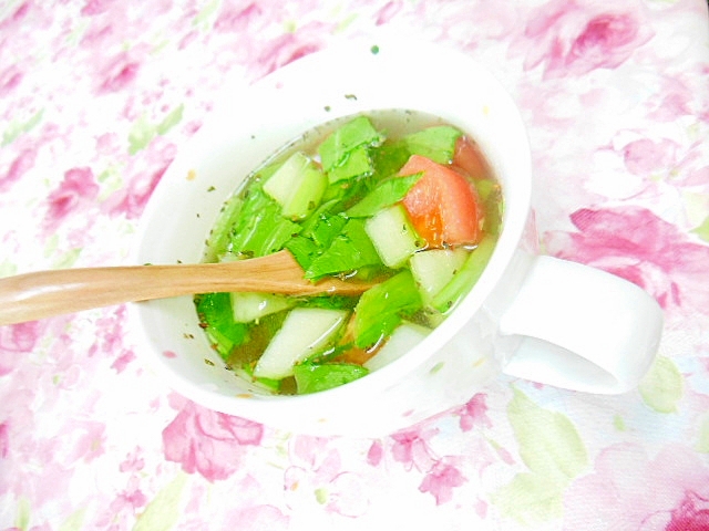 ❤青梗菜とトマトの玉葱・生姜スープ❤
