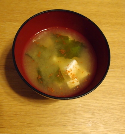 豆腐と一味の味噌汁