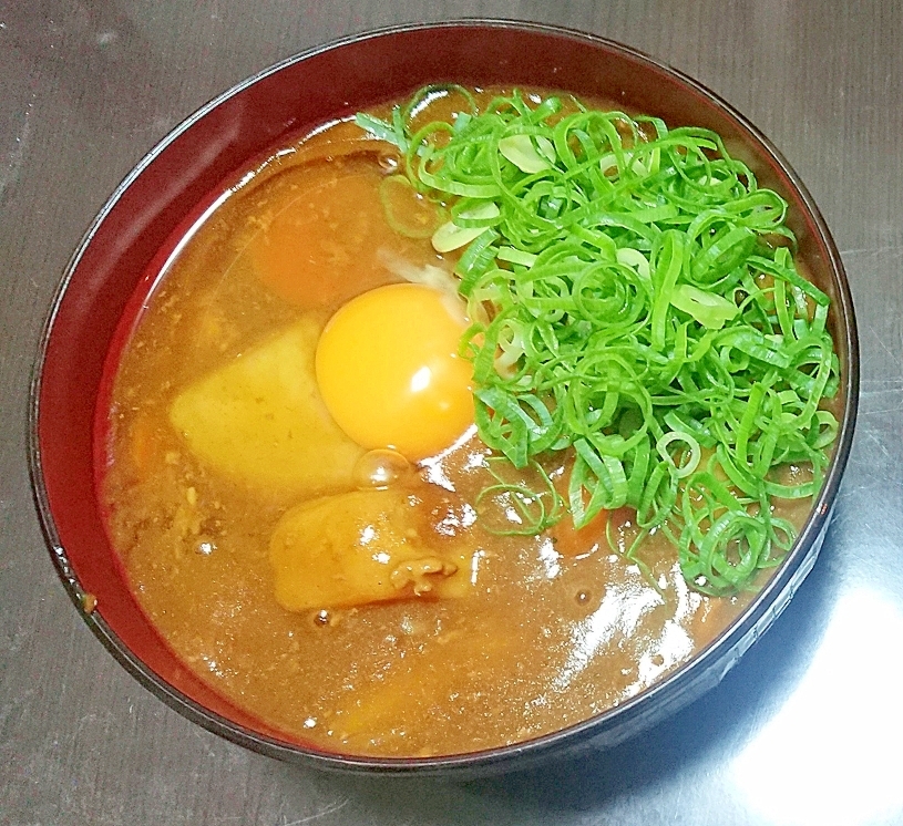 【めんつゆ不使用】残りのカレーでカレーうどん