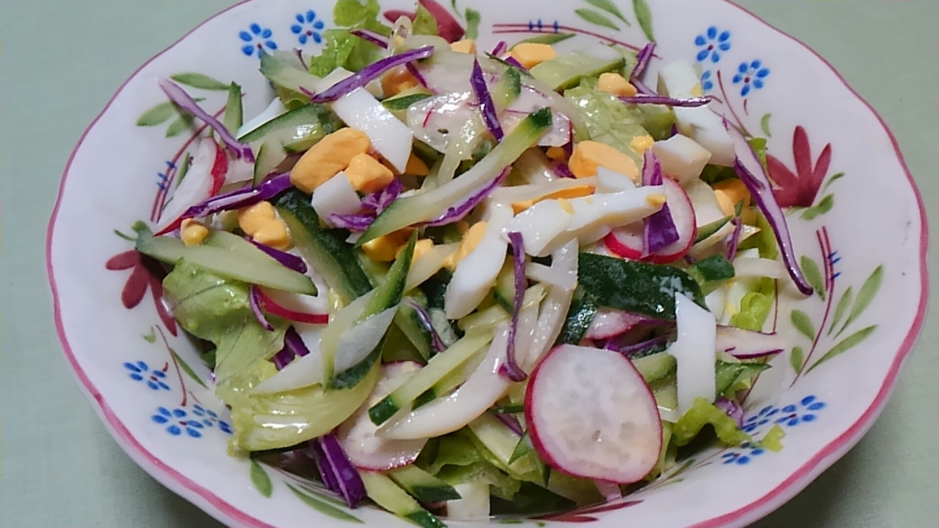 さっぱりと♪卵と野菜のサラダ＊