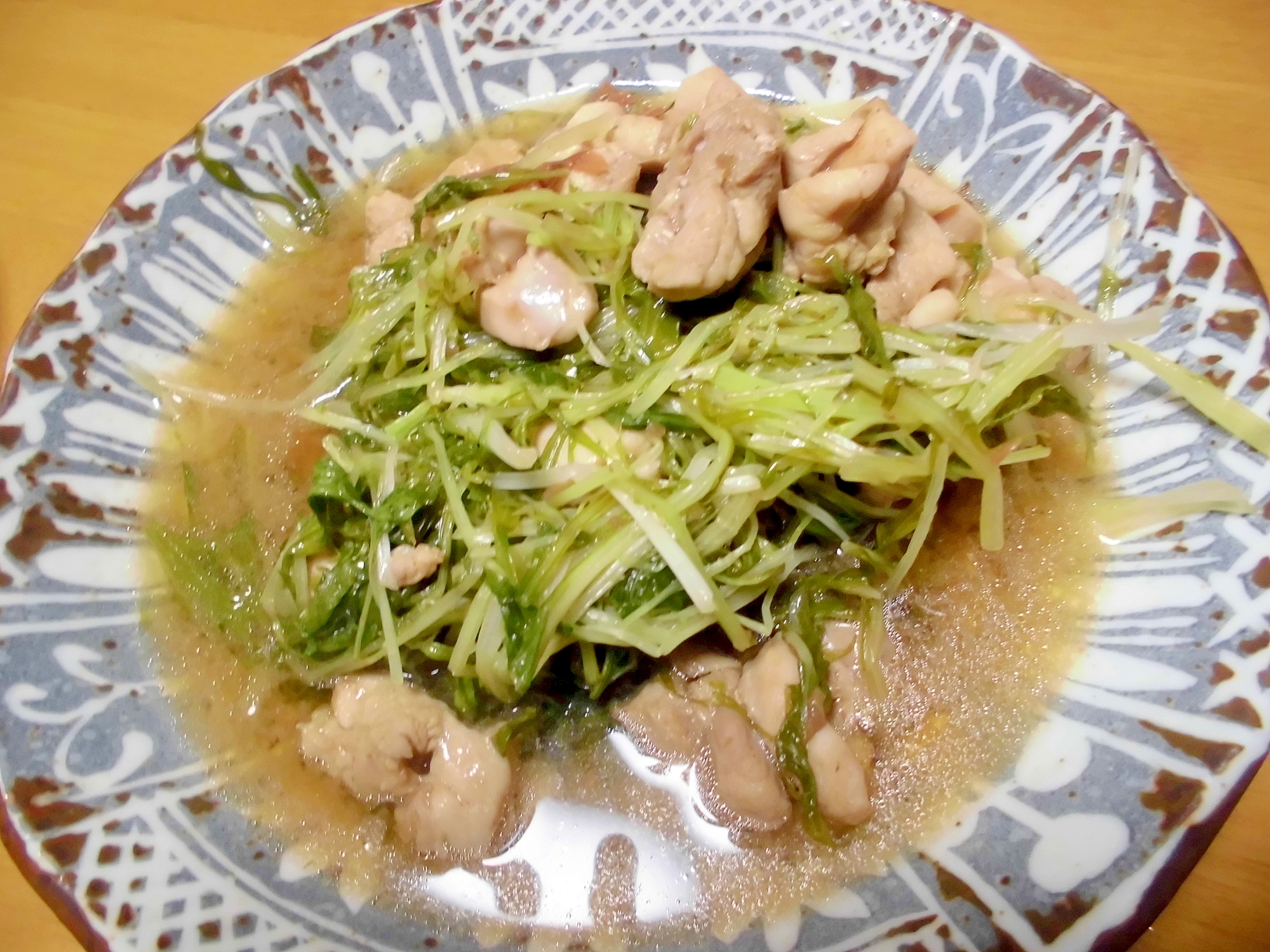 鶏肉と水菜の梅煮