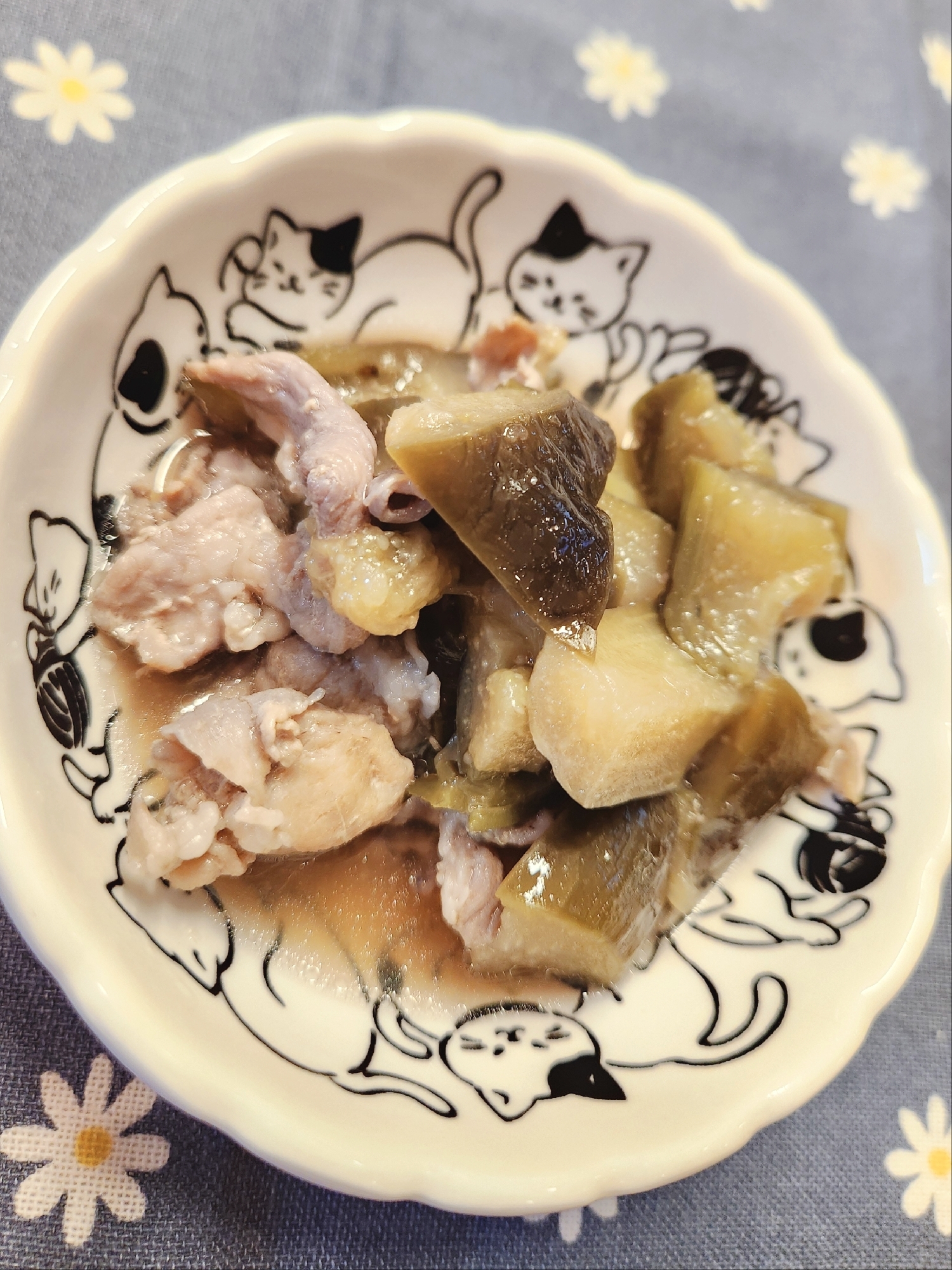 【おかず】茄子と豚こまの生姜煮