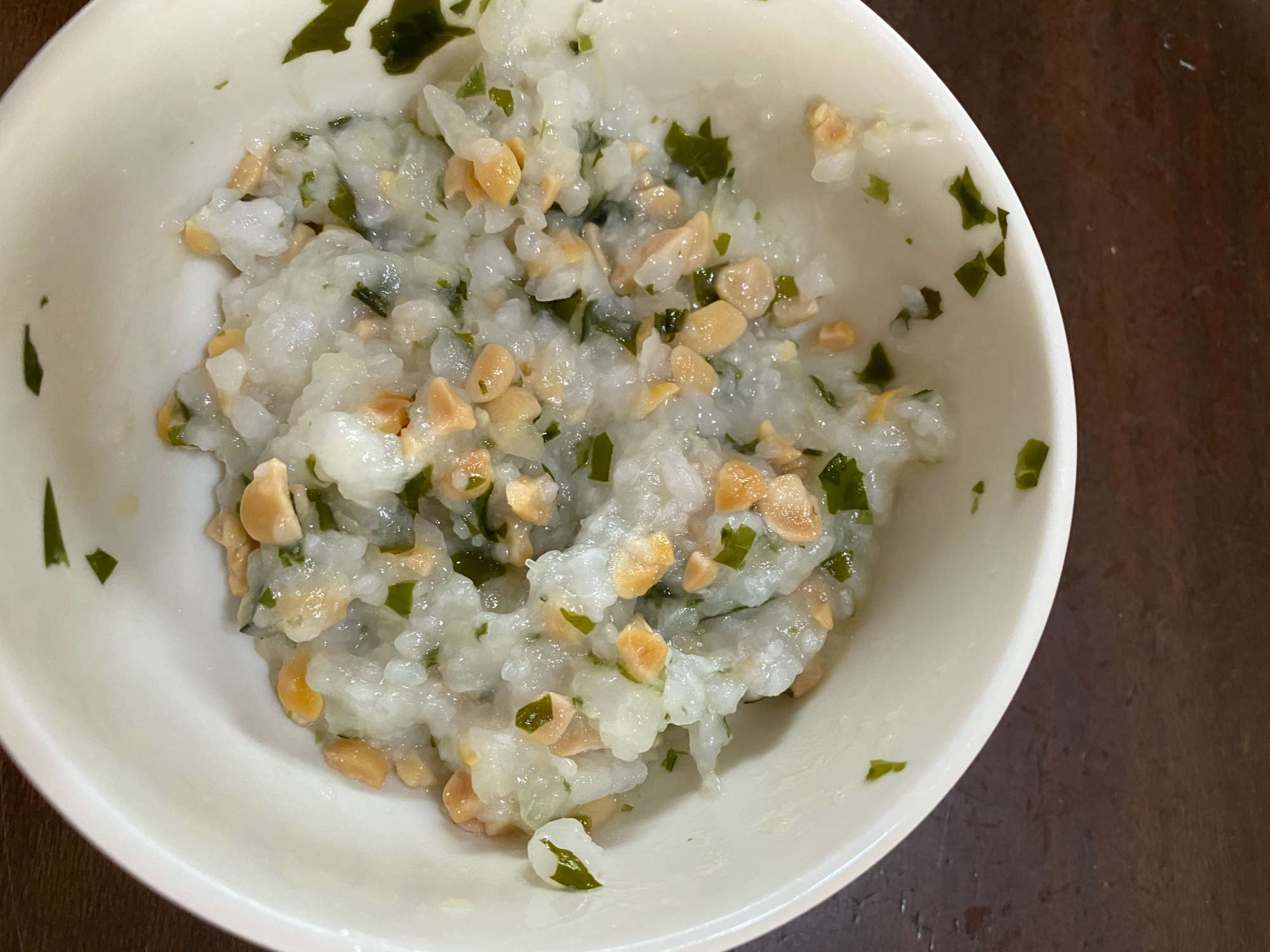 離乳食中期✩納豆と大根とワカメのお粥