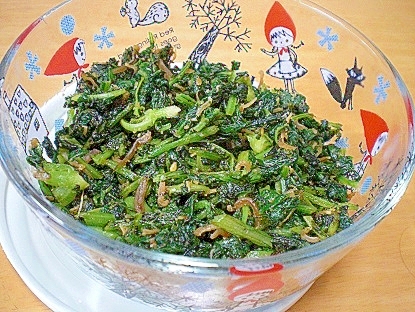 大根の間引き菜とちりめんの醤油炒め レシピ 作り方 By ひろりん１１０６ 楽天レシピ