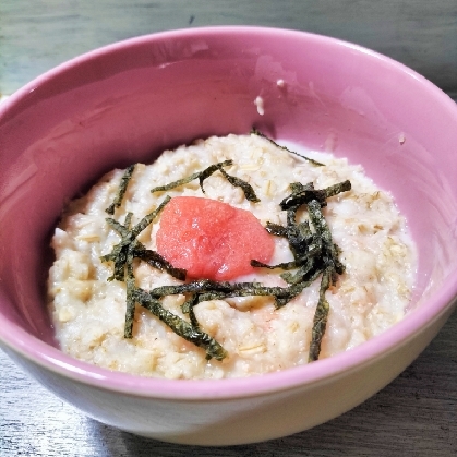 レンジで簡単♡オートミールの明太子リゾット風