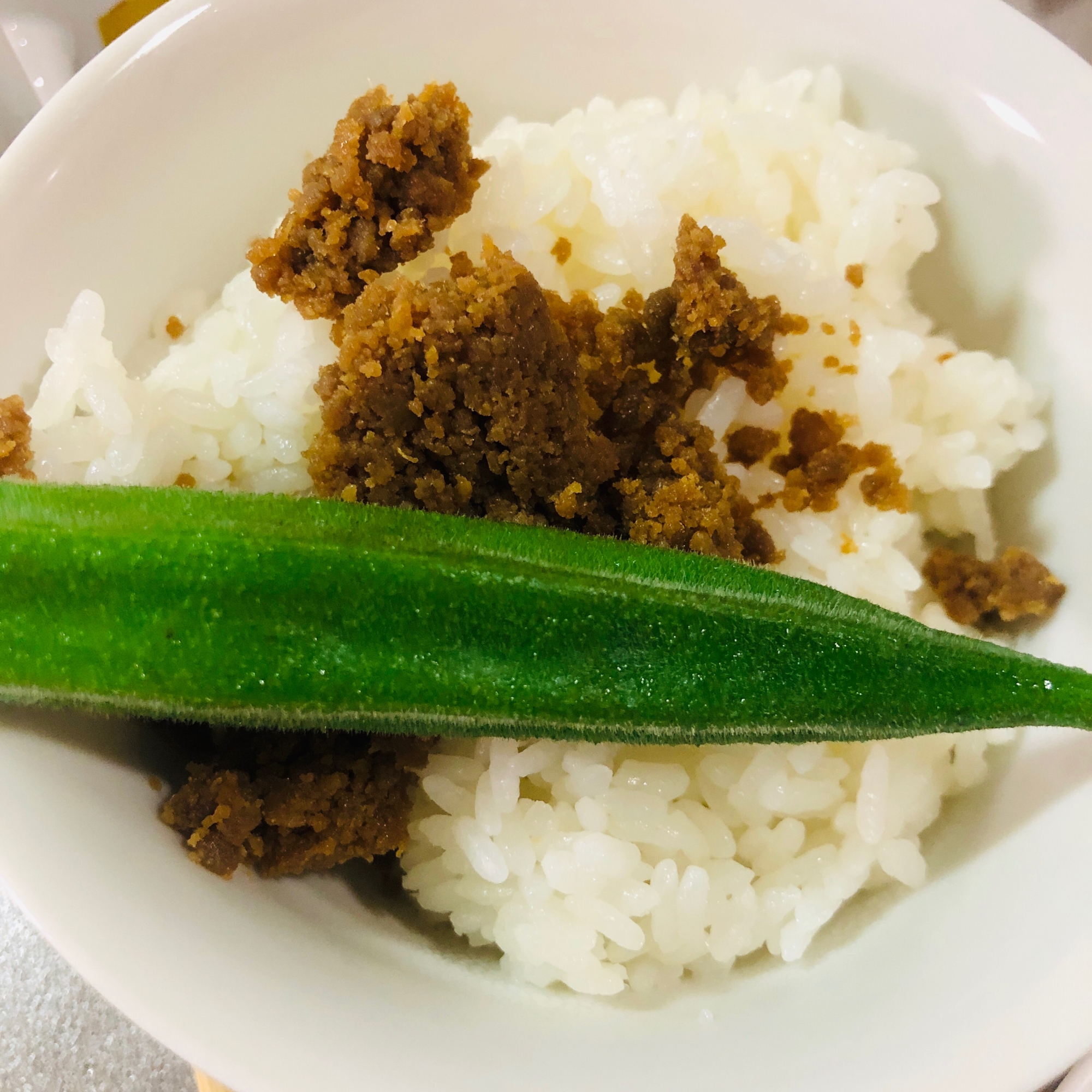オクラと鶏そぼろ丼