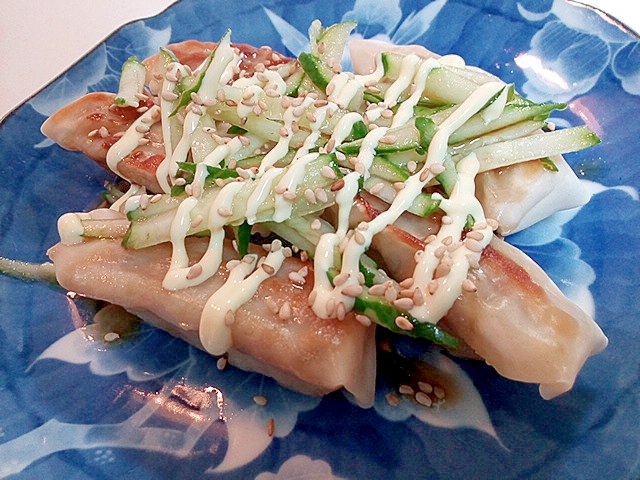 胡瓜とごまの焼き餃子