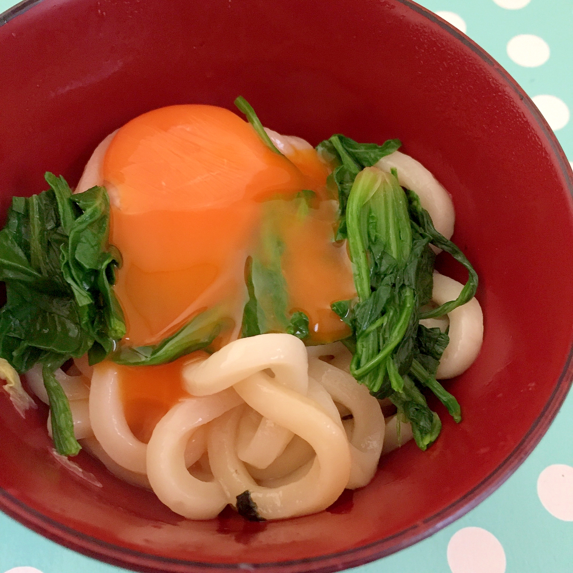 ほうれん草と卵のぶっかけうどん☆