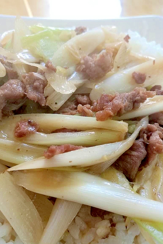 羊肉と葱の中華風スパイスいため