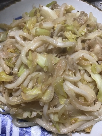 たらこと舞茸の焼きうどん