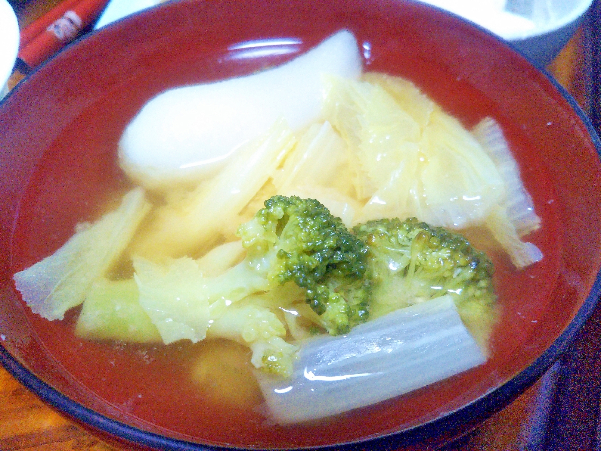 里芋ブロッコリー白菜のスープ