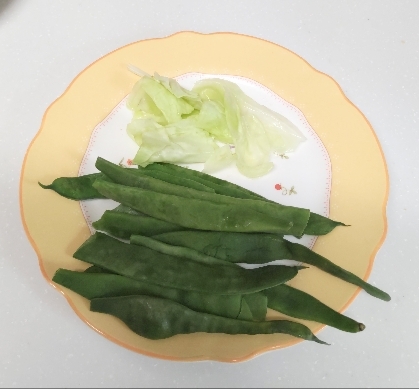 いんげん&キャベツの蒸しサラダ