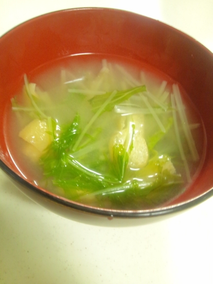 水菜と油揚げのみそ汁