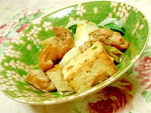 ウナギのタレｄｅ❤しっかり味の鶏肉葱豆腐の炒め物❤