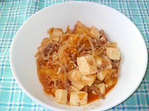 豆腐とひき肉のキムチ炒め
