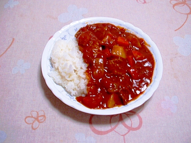 トマト缶でカレーライス