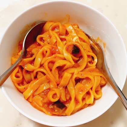 生クリーム不使用☆カニのトマトクリームパスタ