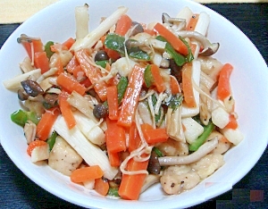 鳥胸肉と長いもの野菜炒め