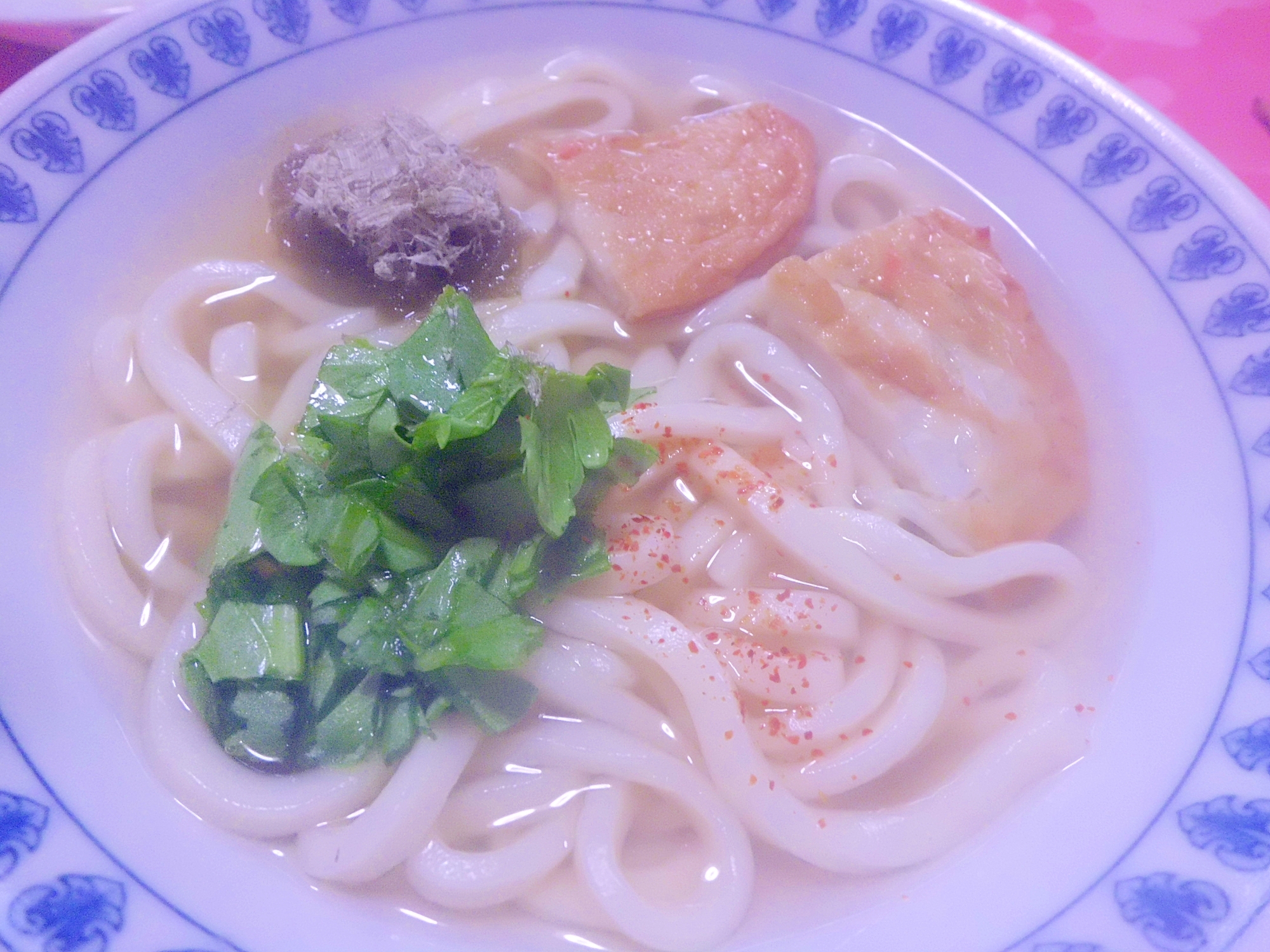 野菜天＆春菊のかけうどん