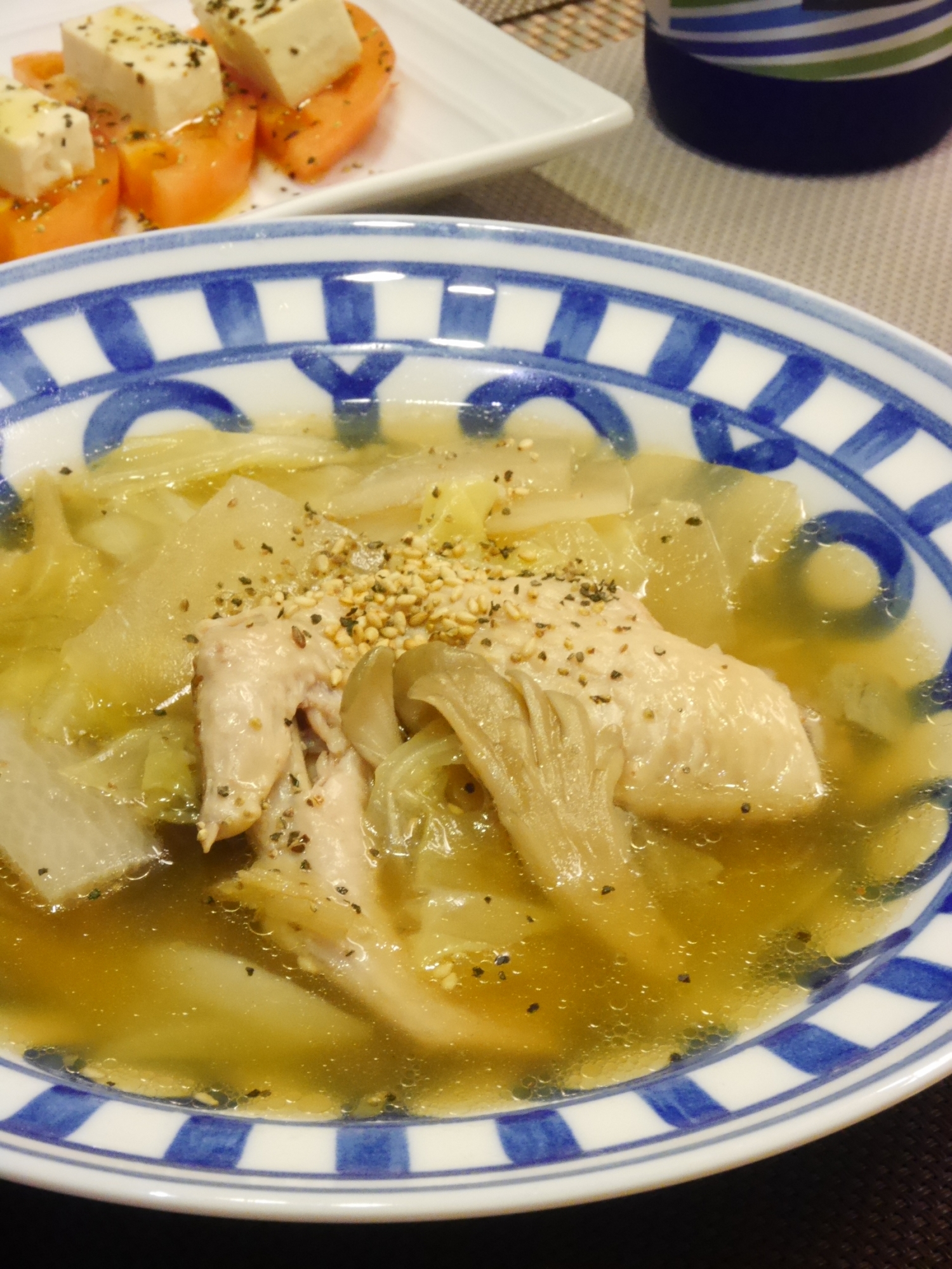 圧力鍋でとろとろ生姜でポカポカ★手羽先の中華スープ
