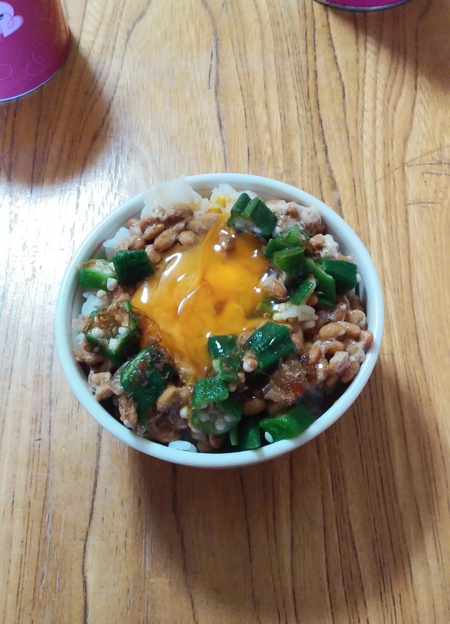 納豆卵オクラ丼