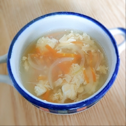 私も卵スープ作りました♪
野菜の甘みがでて美味しかったです(*^-^*)
