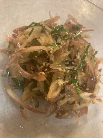 刻んで和えるだけ♡みょうがと大葉のごま油和え